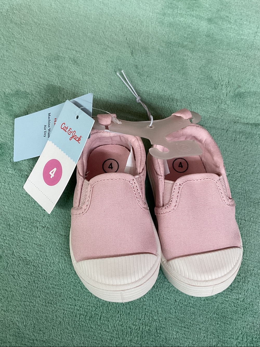 Cat & Jack Pink Canvas Slip-On Sneakers for Kids size 4